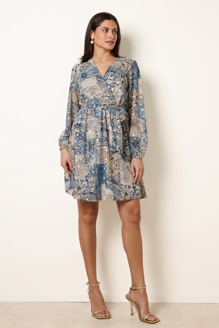 Foil Patchwork Mini Dress SS26061B002