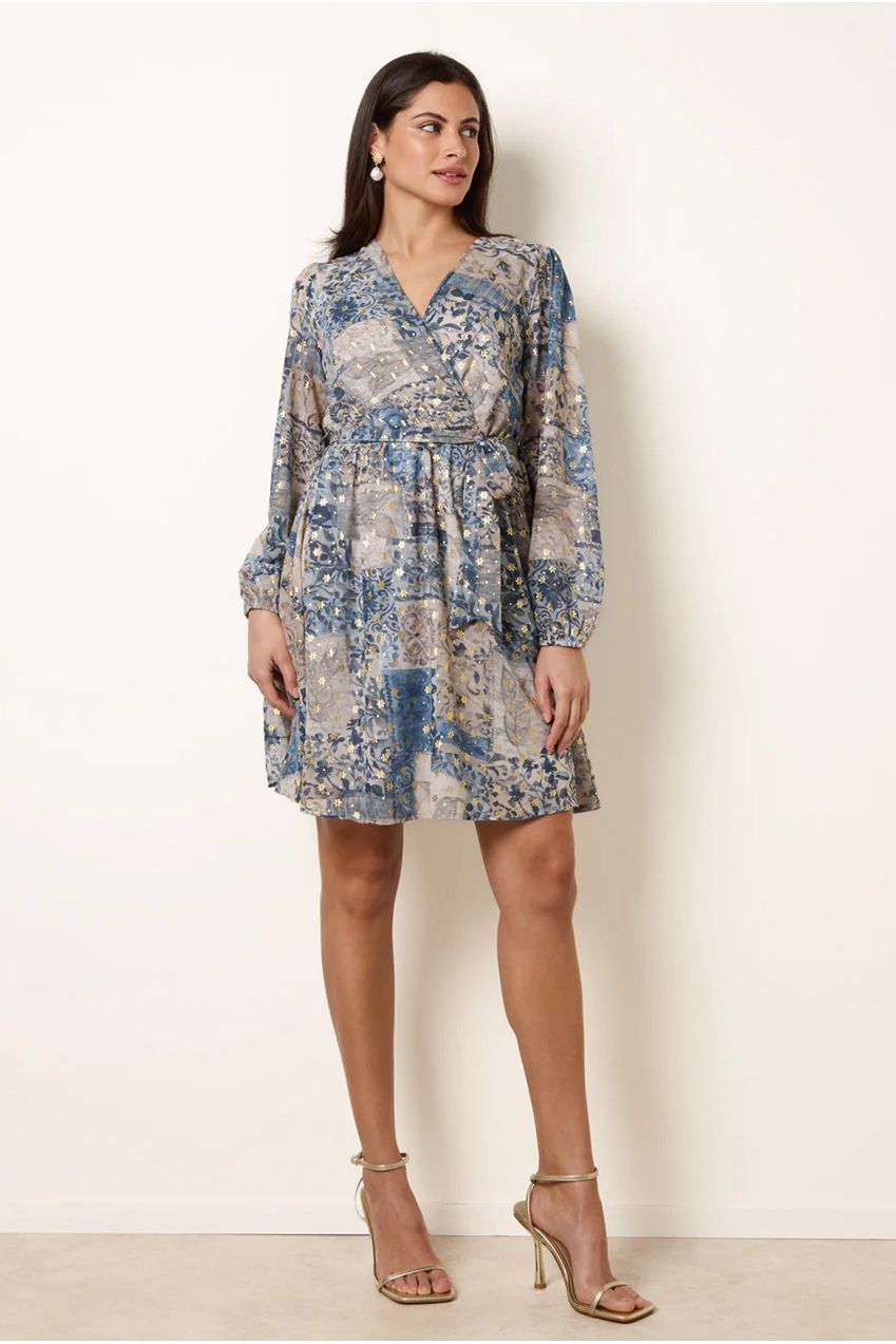 Foil Patchwork Mini Dress SS26061B002