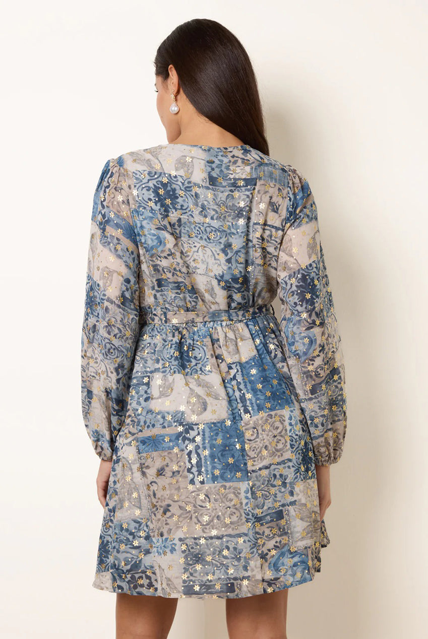 Foil Patchwork Mini Dress SS26061B002