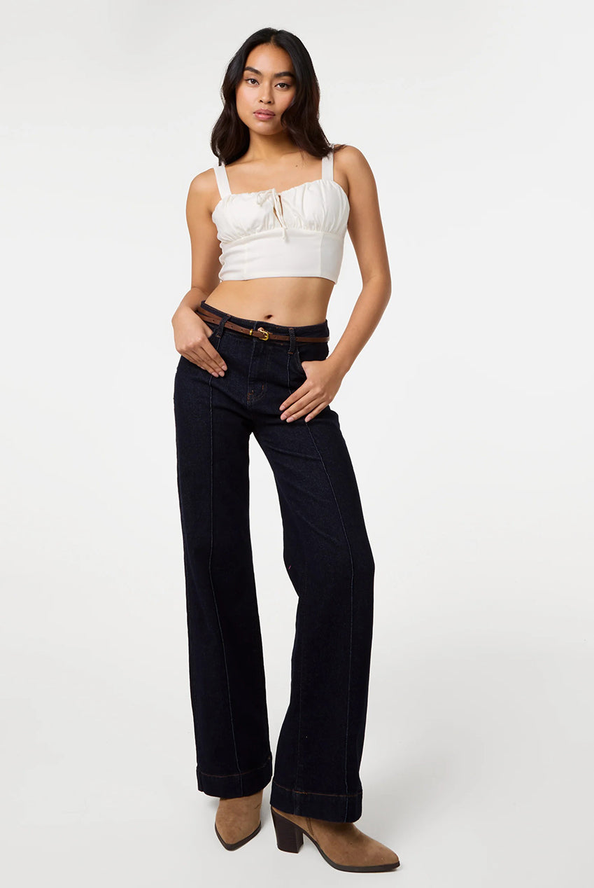 Tie Front Milkmaid Crop Top SS26065P014