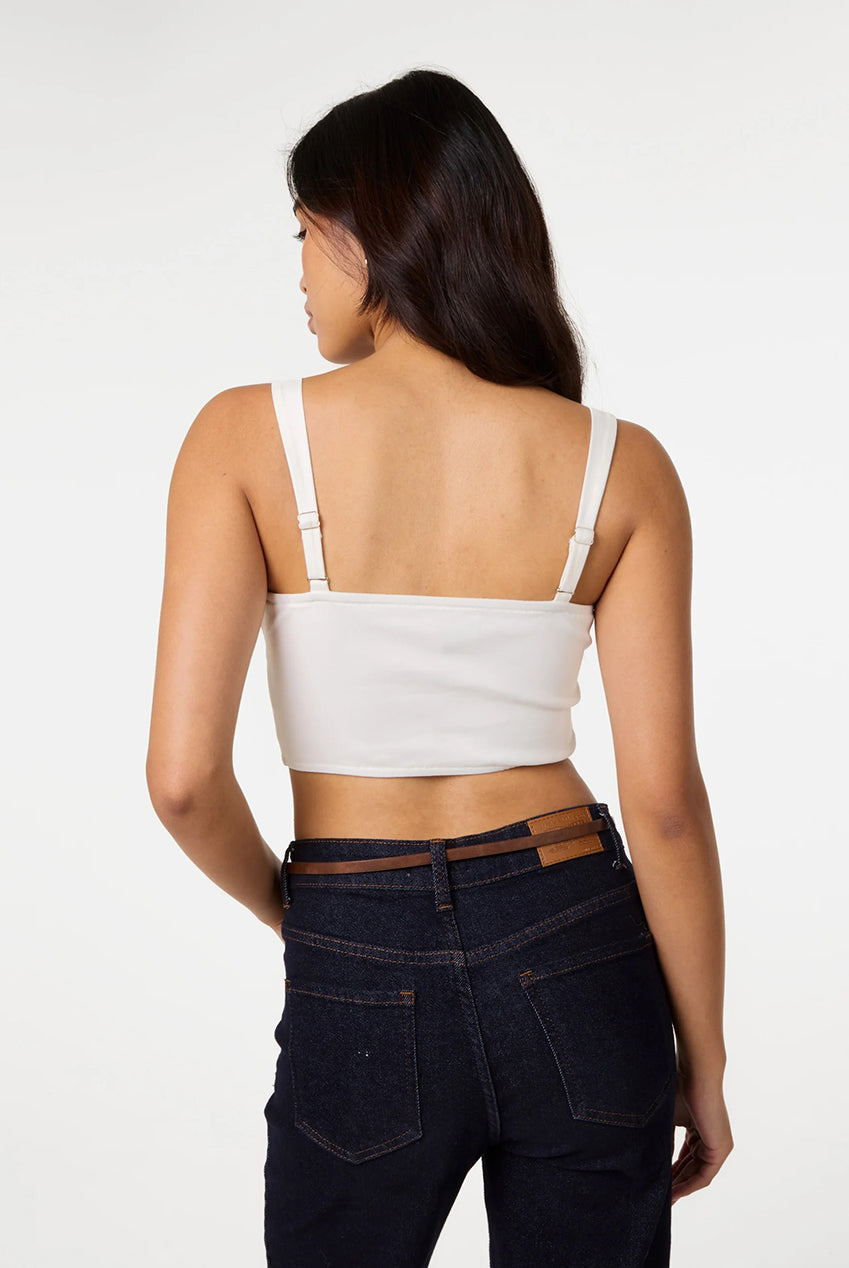 Tie Front Milkmaid Crop Top SS26065P014