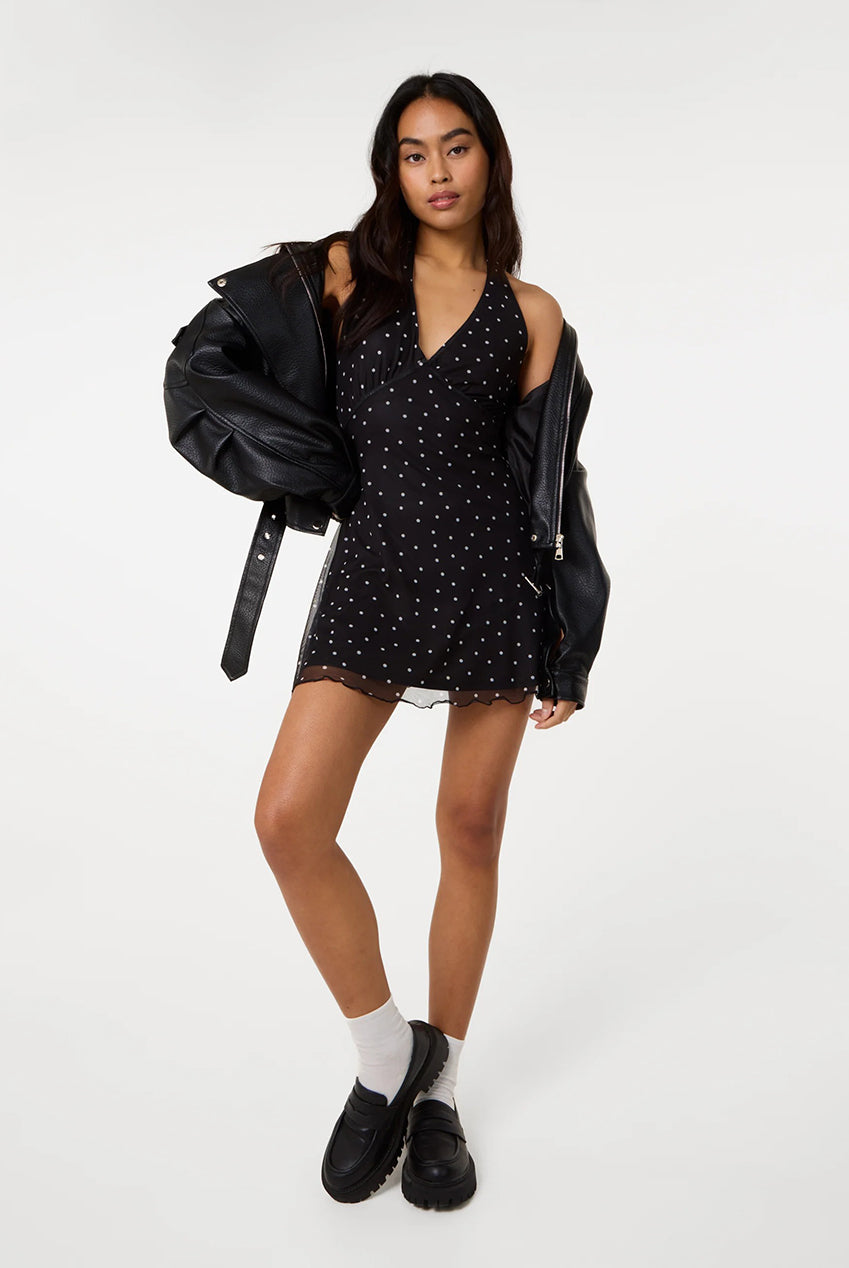 Halter Mini Dress In Polka Dot SS26072P031