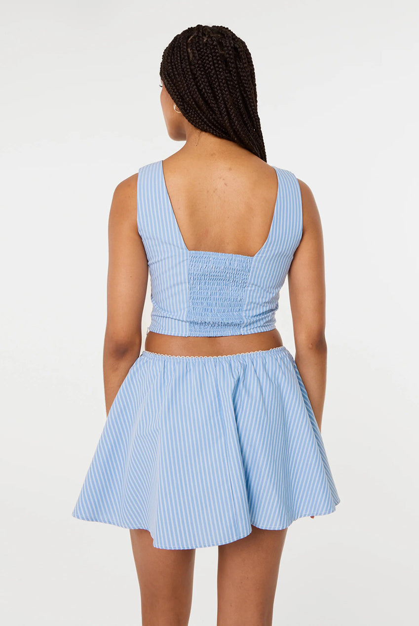 Stripe Shirred Crop Top SS26076P002