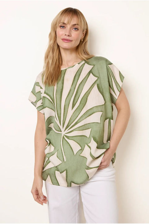 Large Floral Round Neck Top by Blue Vanilla