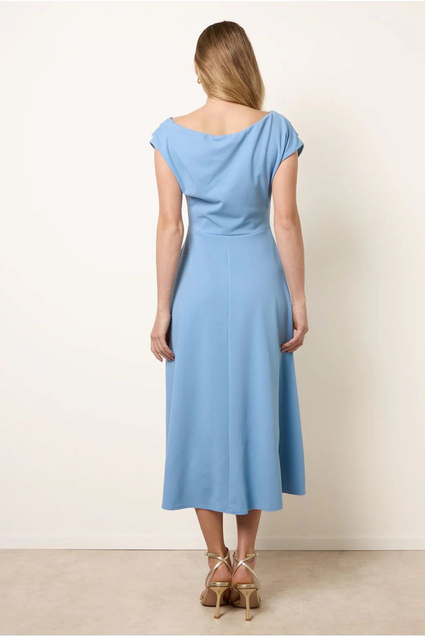 Scuba Crepe Off-Shoulder Skater Dress SS26265B412