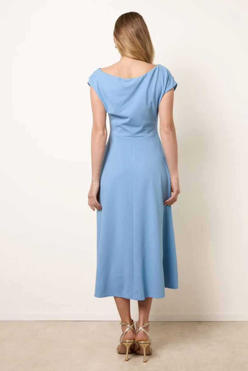 Scuba Crepe Off-Shoulder Skater Dress SS26265B412