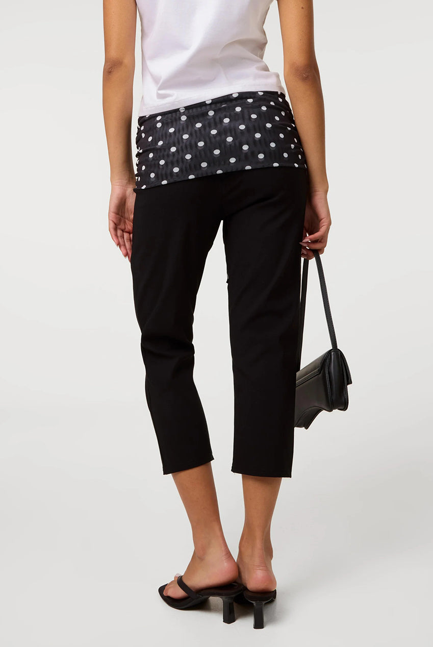 Mesh Polka Dot Tie Capri Trousers SS26304P166