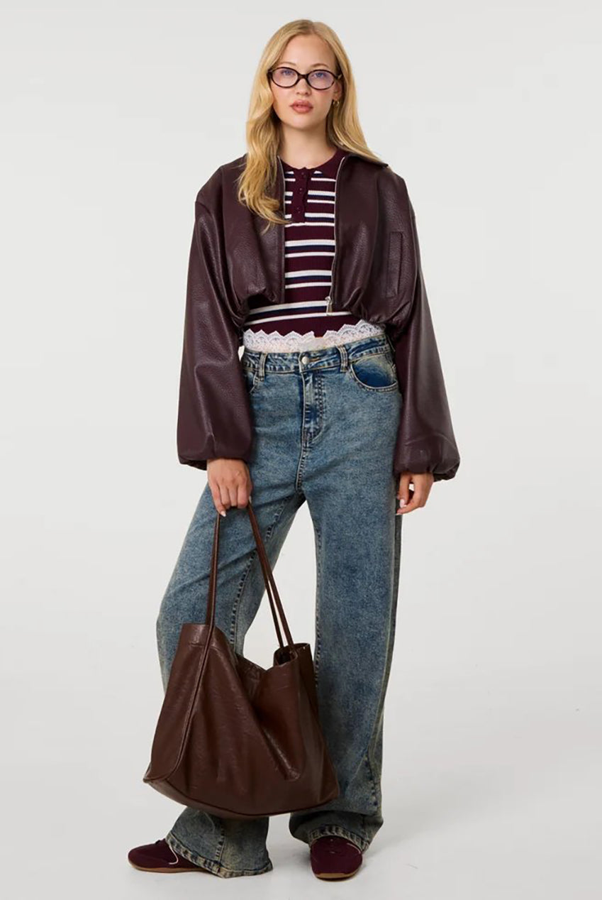 Faux Leather Puffball Jacket SS26306P901