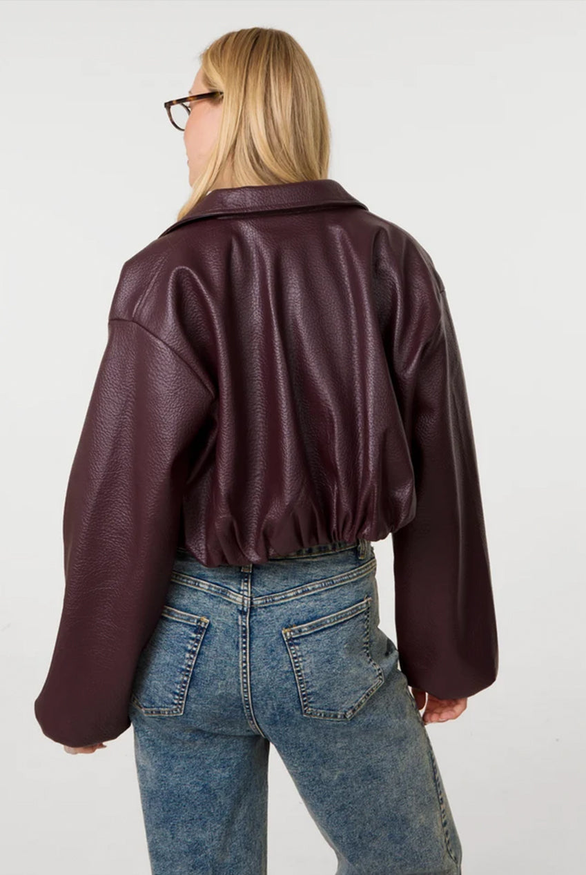 Faux Leather Puffball Jacket SS26306P901