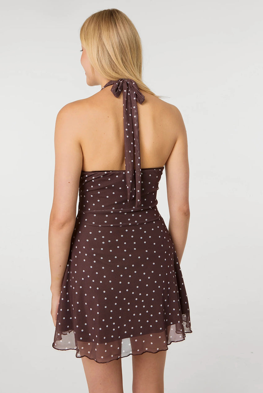 Polka Dot Halter Mini Dress SS26314P367