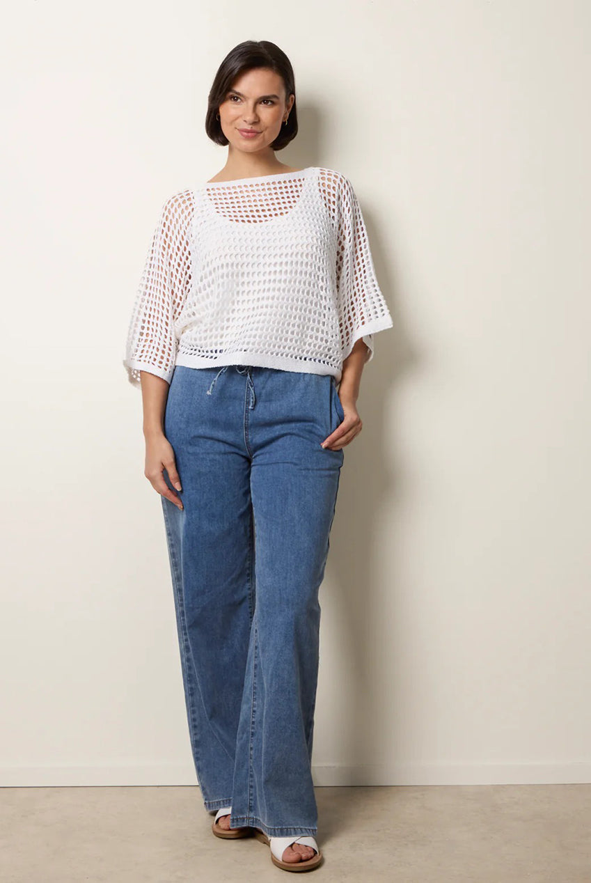 Round Neck Net Top WF5162BV014