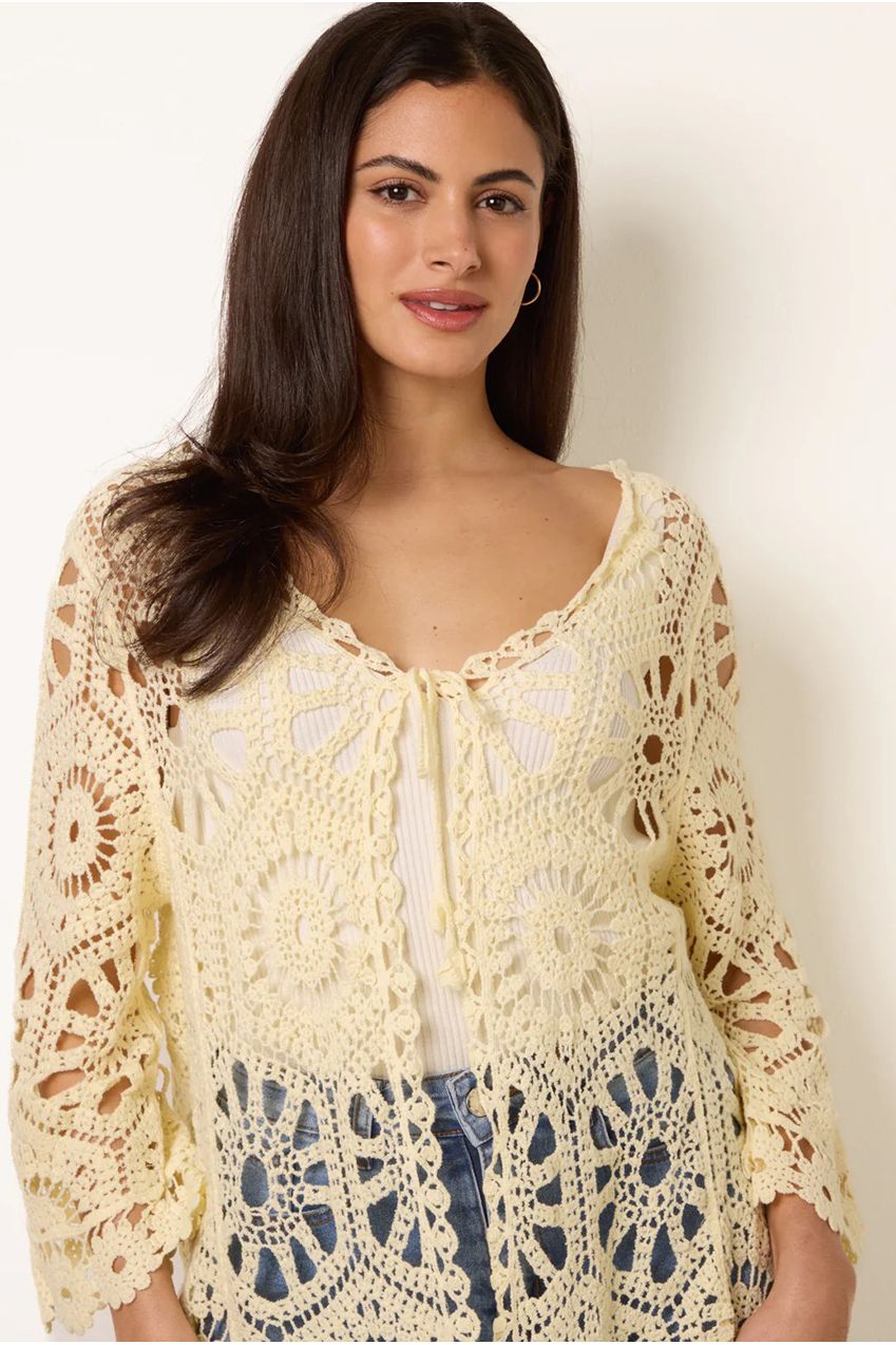 Long-Sleeved Crochet Cardigan WF5415BV178