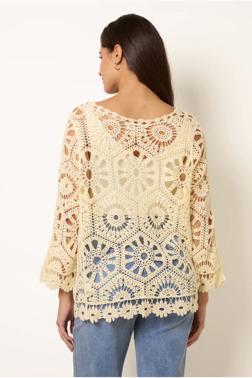 Long-Sleeved Crochet Cardigan WF5415BV178
