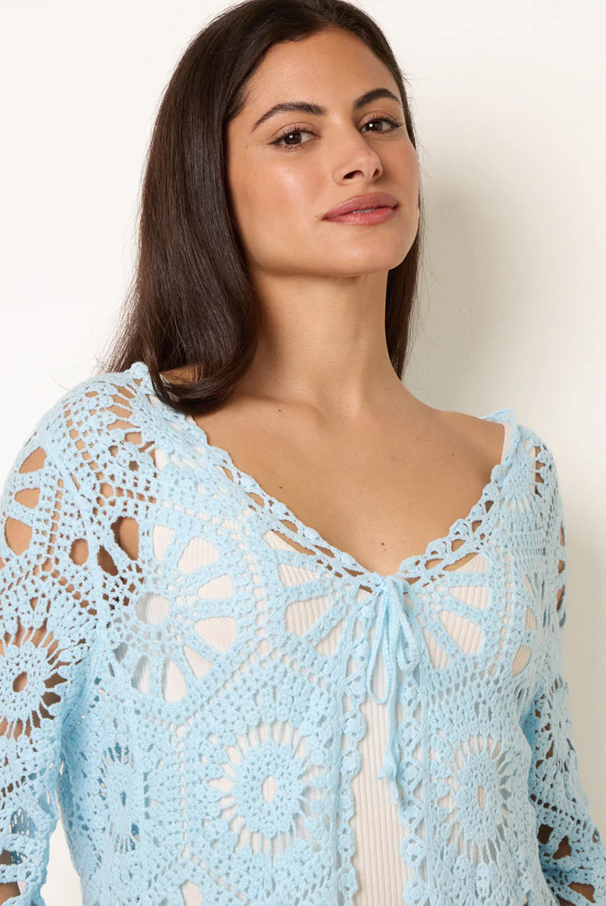 Long-Sleeved Crochet Cardigan WF5415BV263