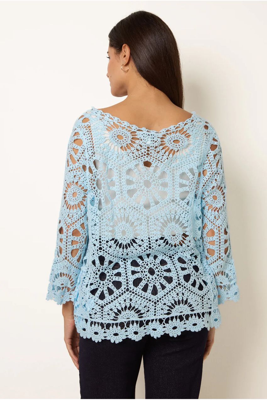 Long-Sleeved Crochet Cardigan WF5415BV263