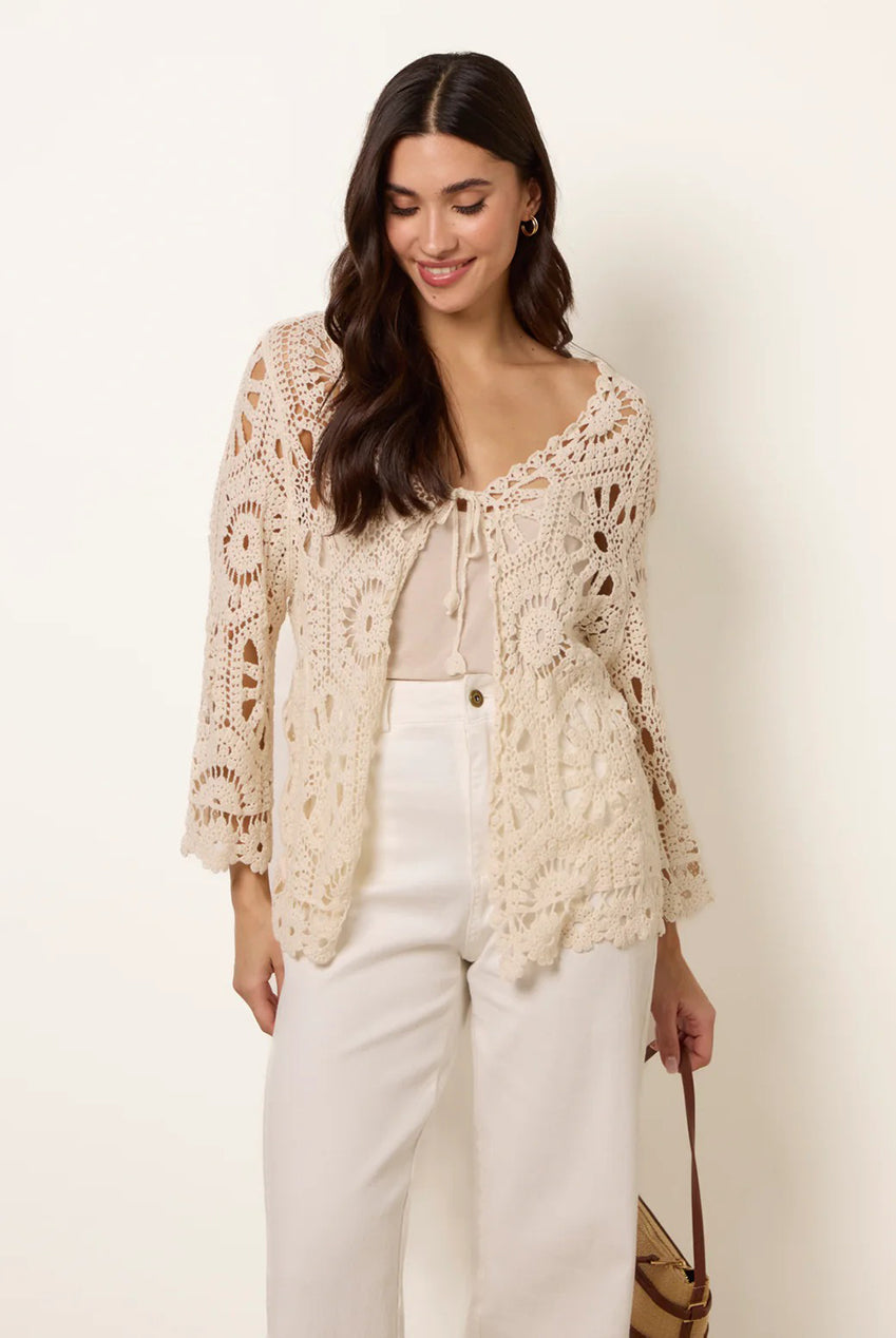 Long-Sleeved Crochet Cardigan WF5415BV001
