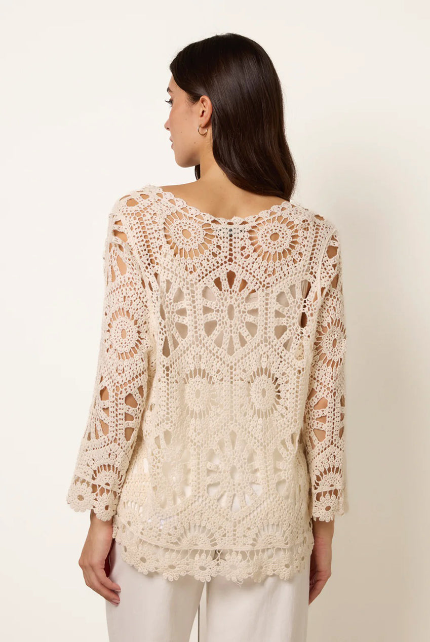 Long-Sleeved Crochet Cardigan WF5415BV001