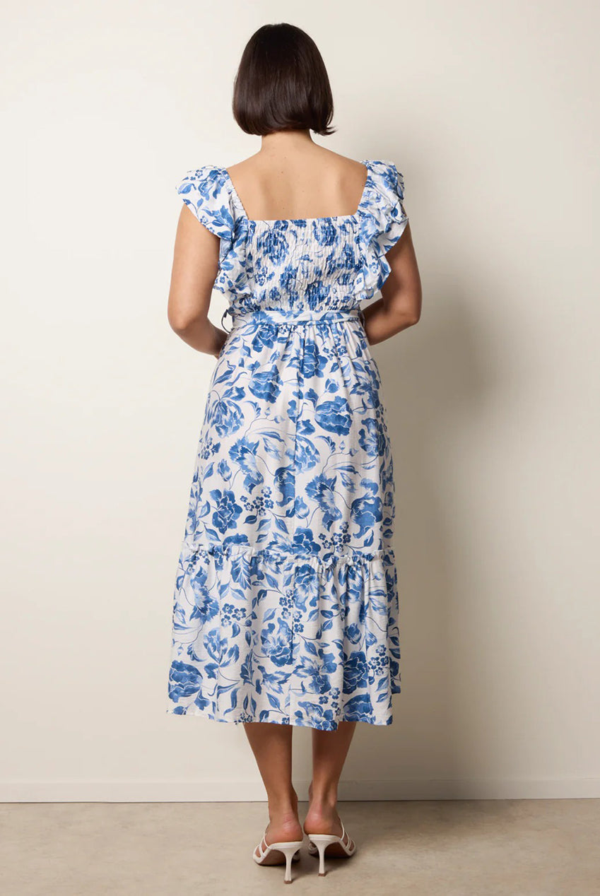 Frill Sleeveless Dress With Floral Print WF5711BV002