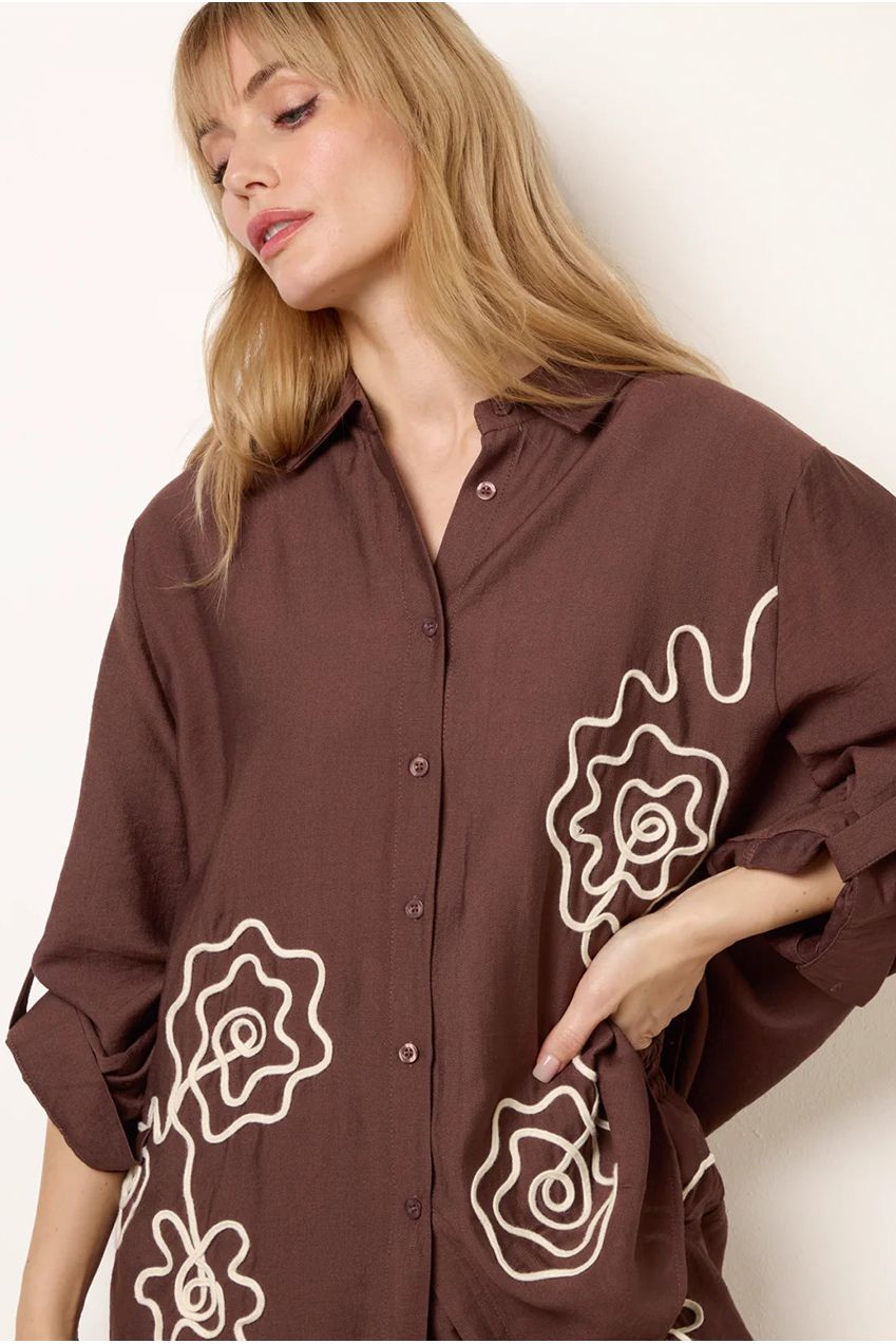 Floral Embroidery Shirt WF5763BV369