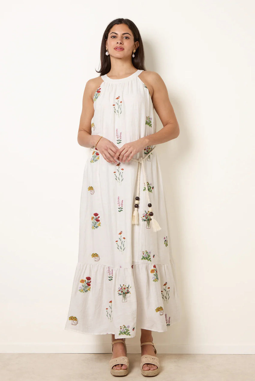 Halter Neck Embroidered Dress WF5764BV001