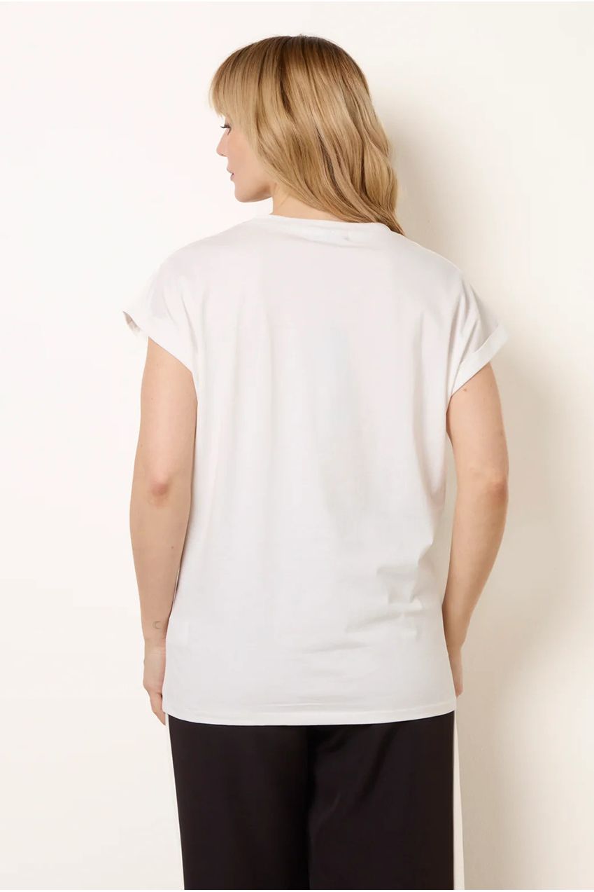 T-Shirt With Floral Embroidery WF5784BV167