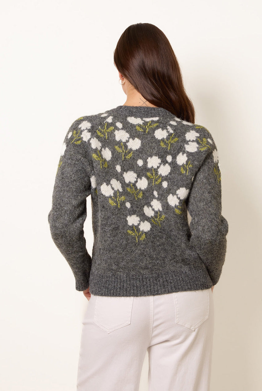 Floral Knit Button Front Cardigan WF5836BV213