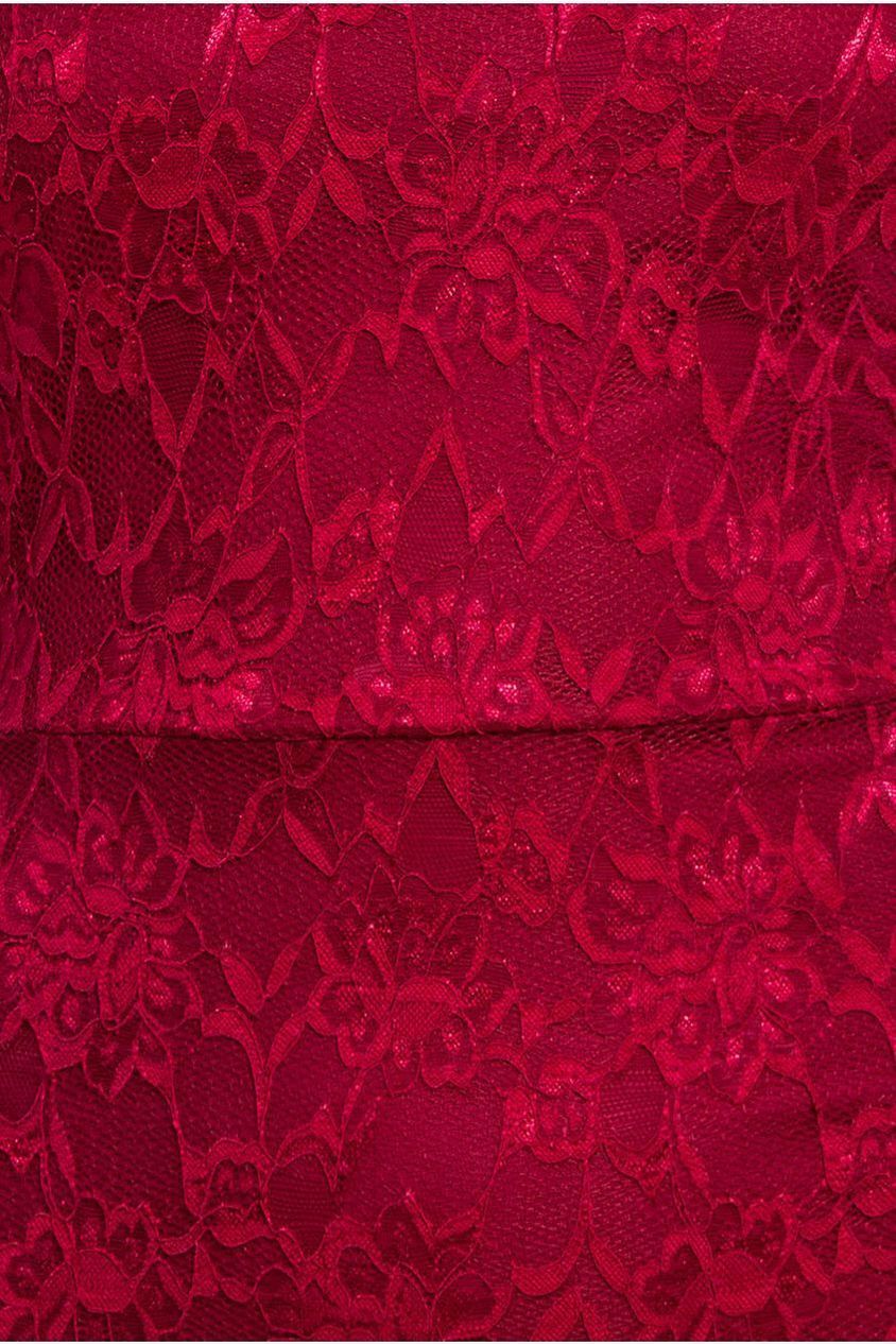 One Shoulder Scalloped Neck Maxi Dress - Wine DR4601M