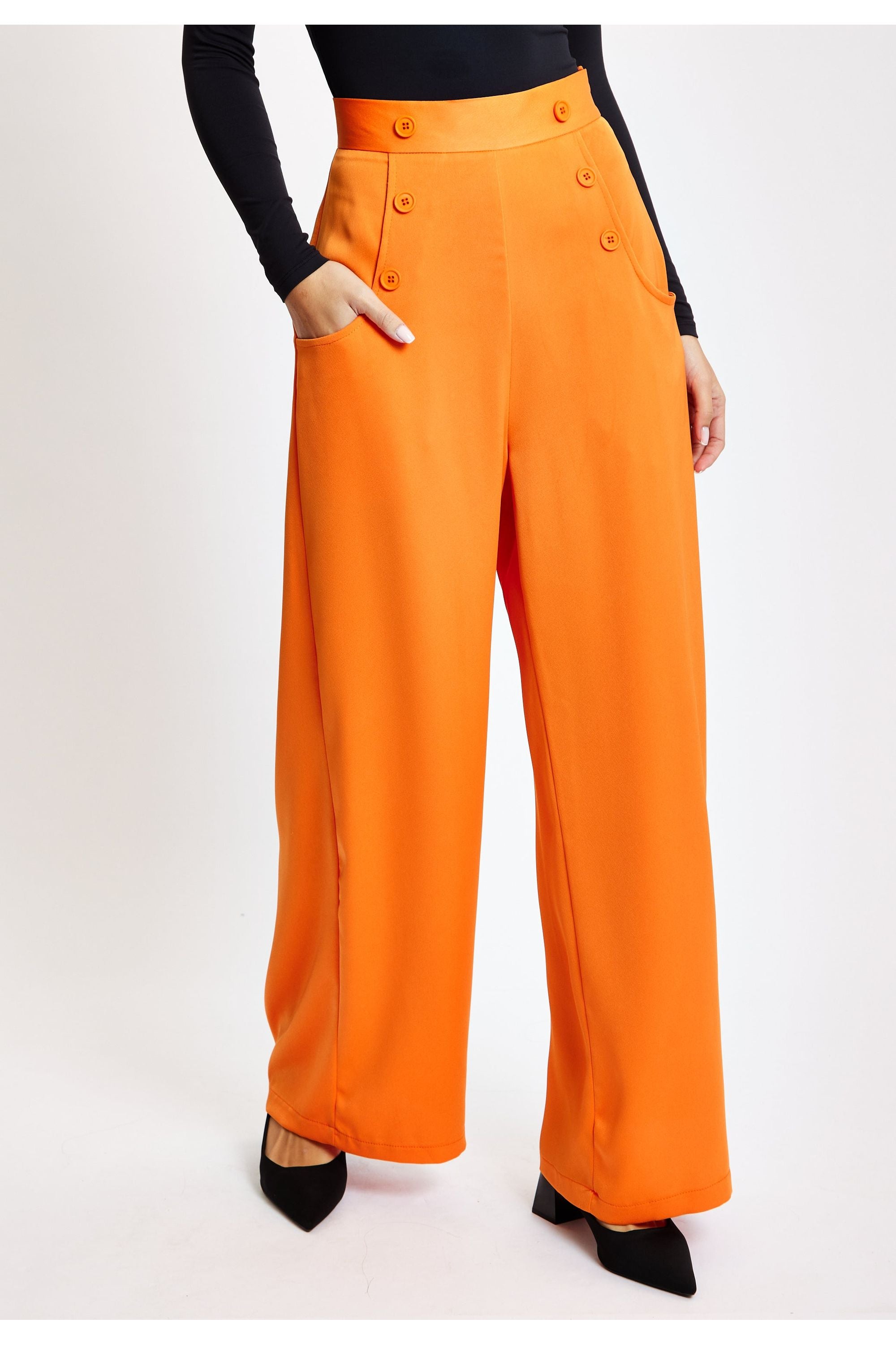 Orange Wide Leg Trousers LIQ23AW093