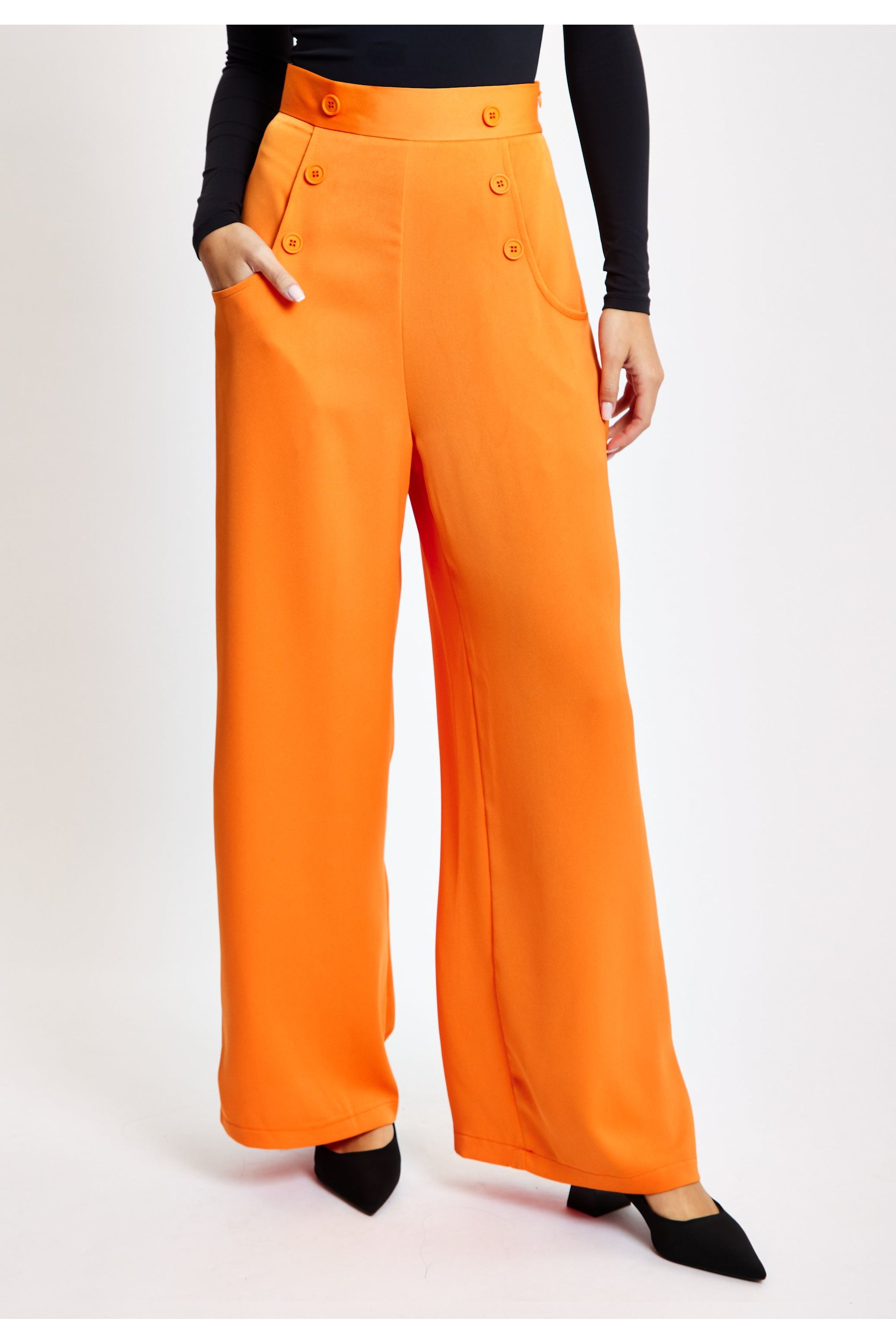 Orange Wide Leg Trousers LIQ23AW093