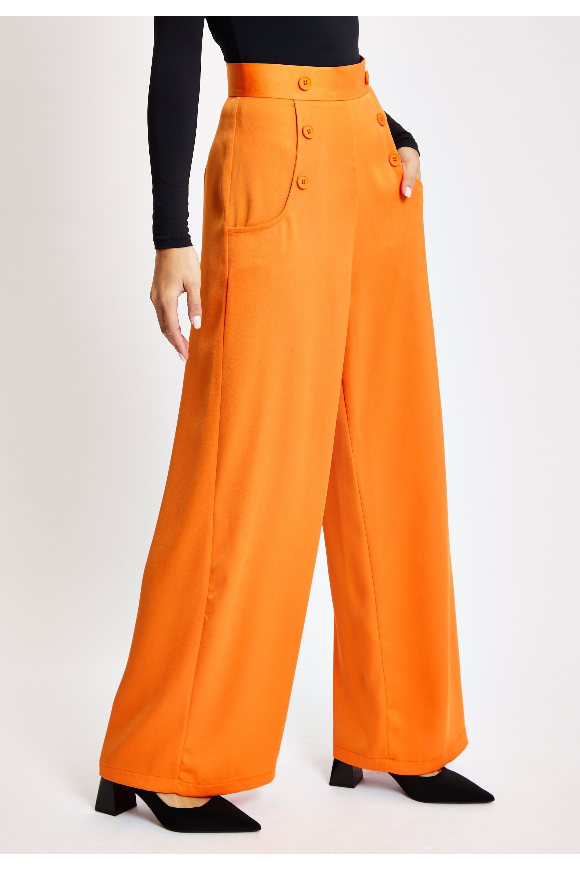 Orange Wide Leg Trousers LIQ23AW093