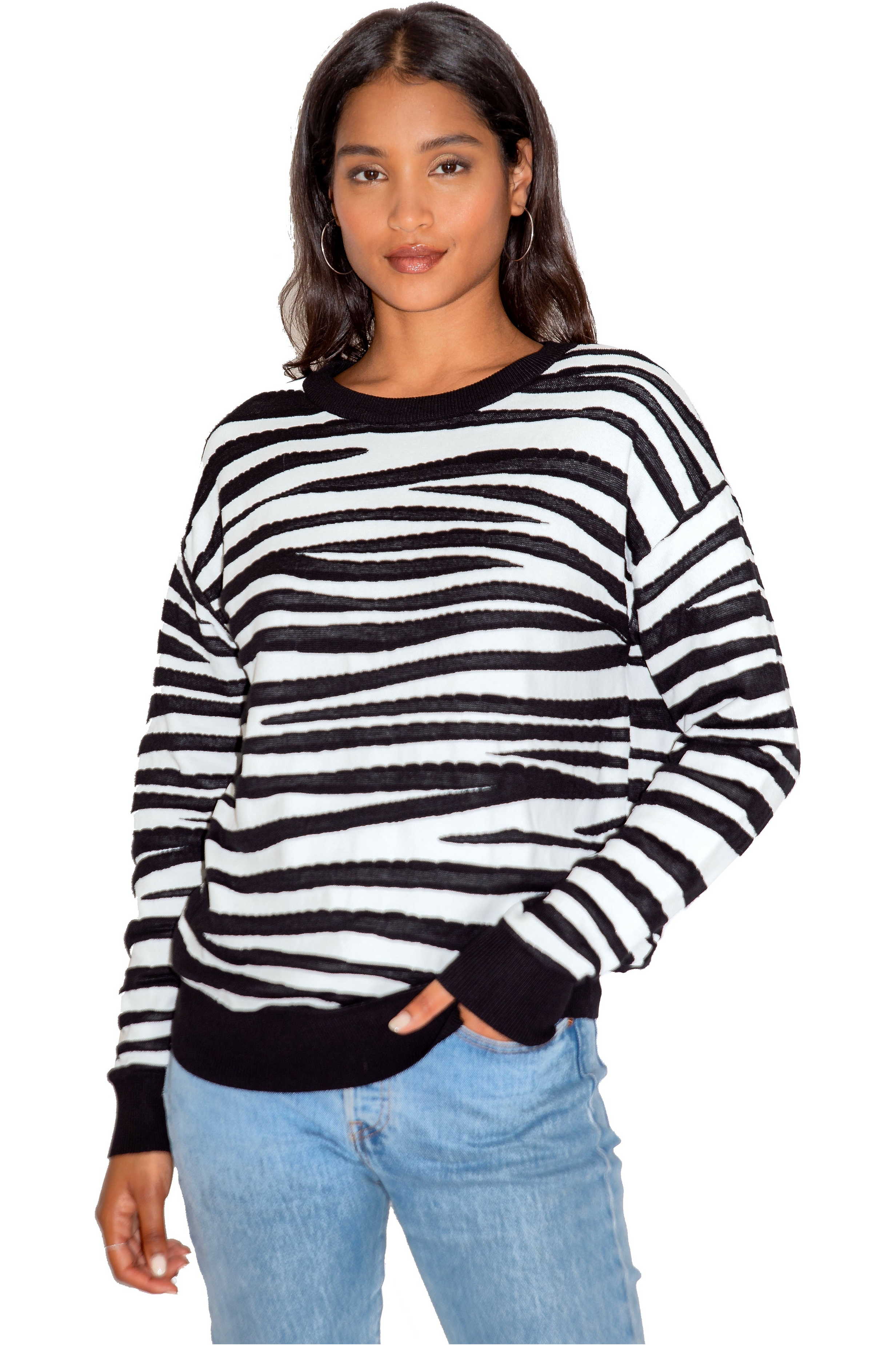 Black & White Zebra Jumper C15-LIQKN-107