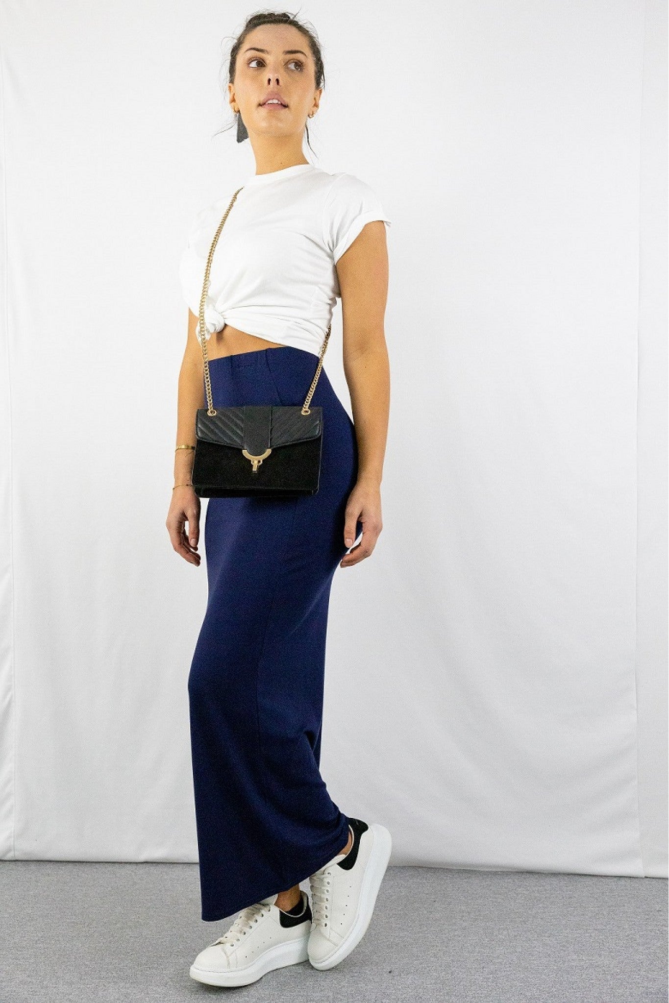 Pencil Maxi Skirt In Navy BF20810