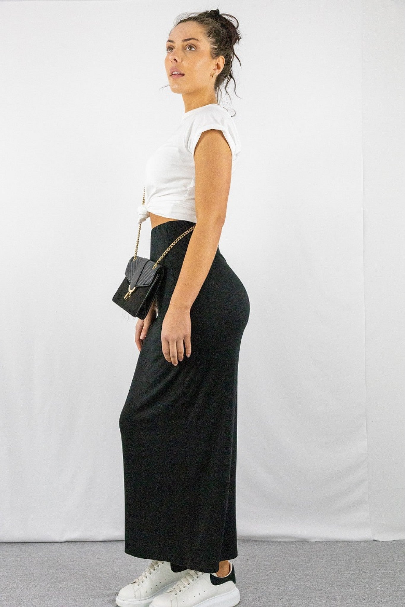 Pencil Maxi Skirt In Black BF20810