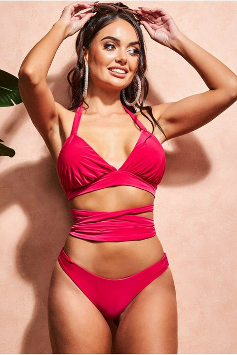 Multi Tie Bikini - Cerise by Goddiva