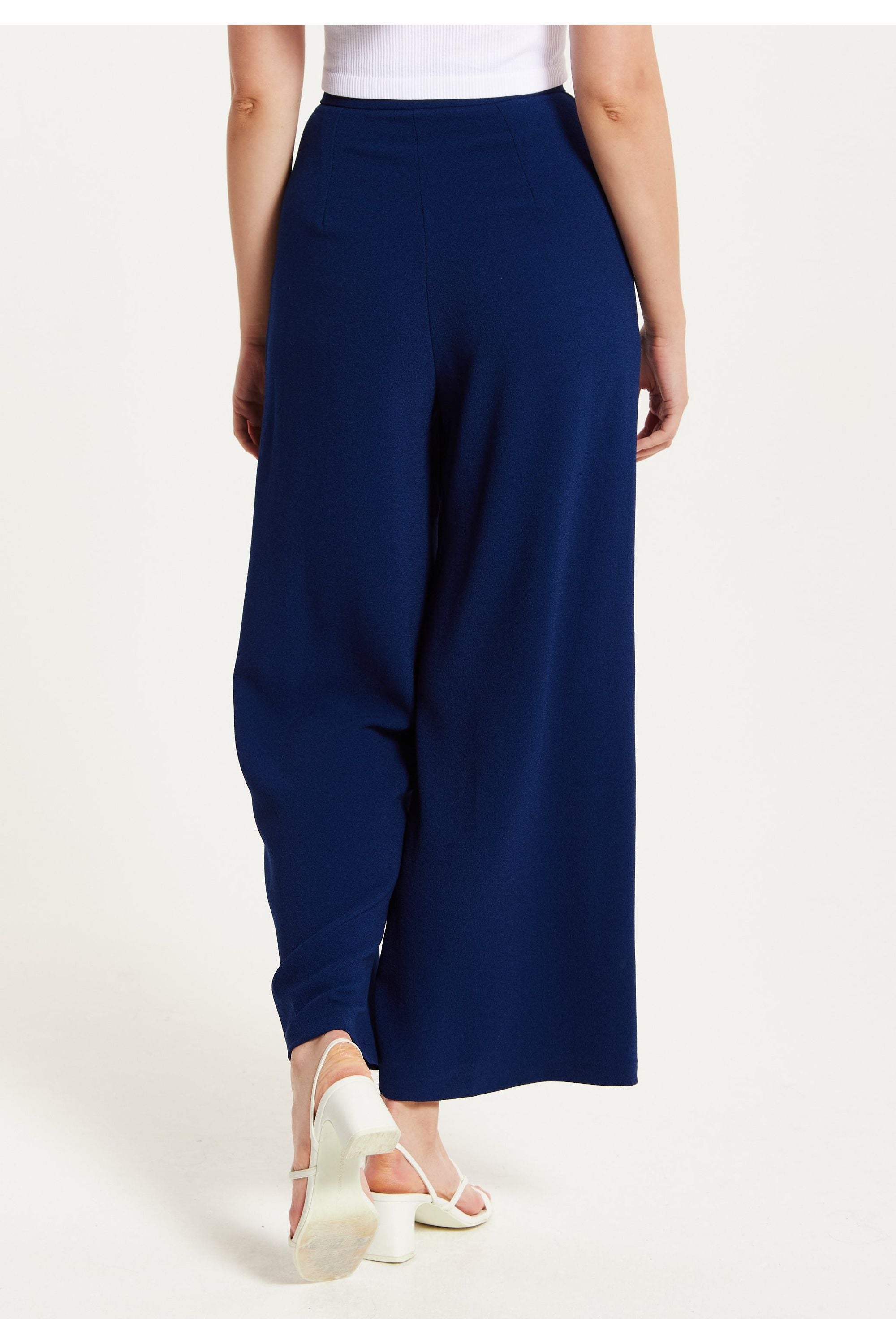 Navy Wide Leg Trousers LIQ23AW091