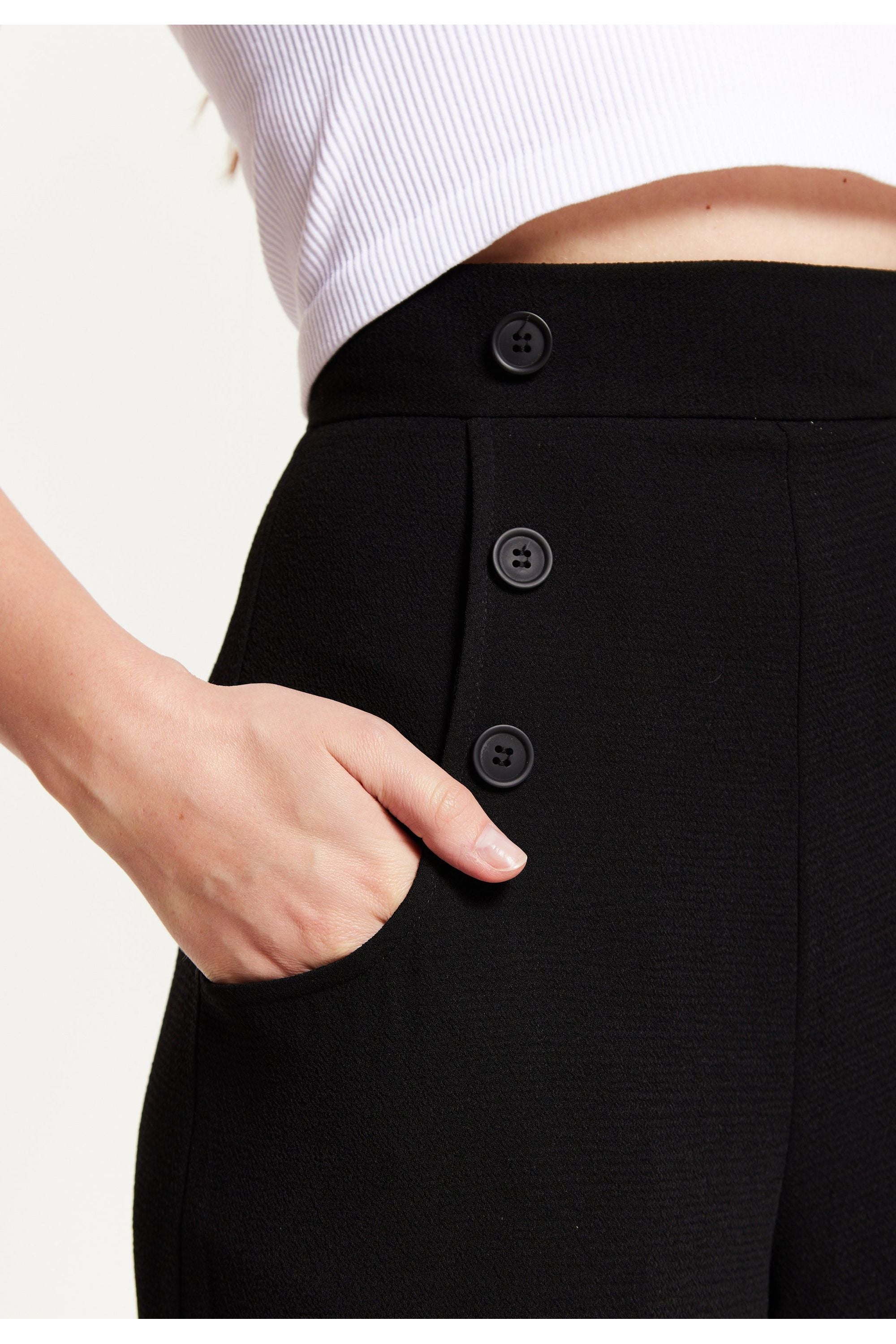 Black Wide Leg Trousers LIQ23AW094