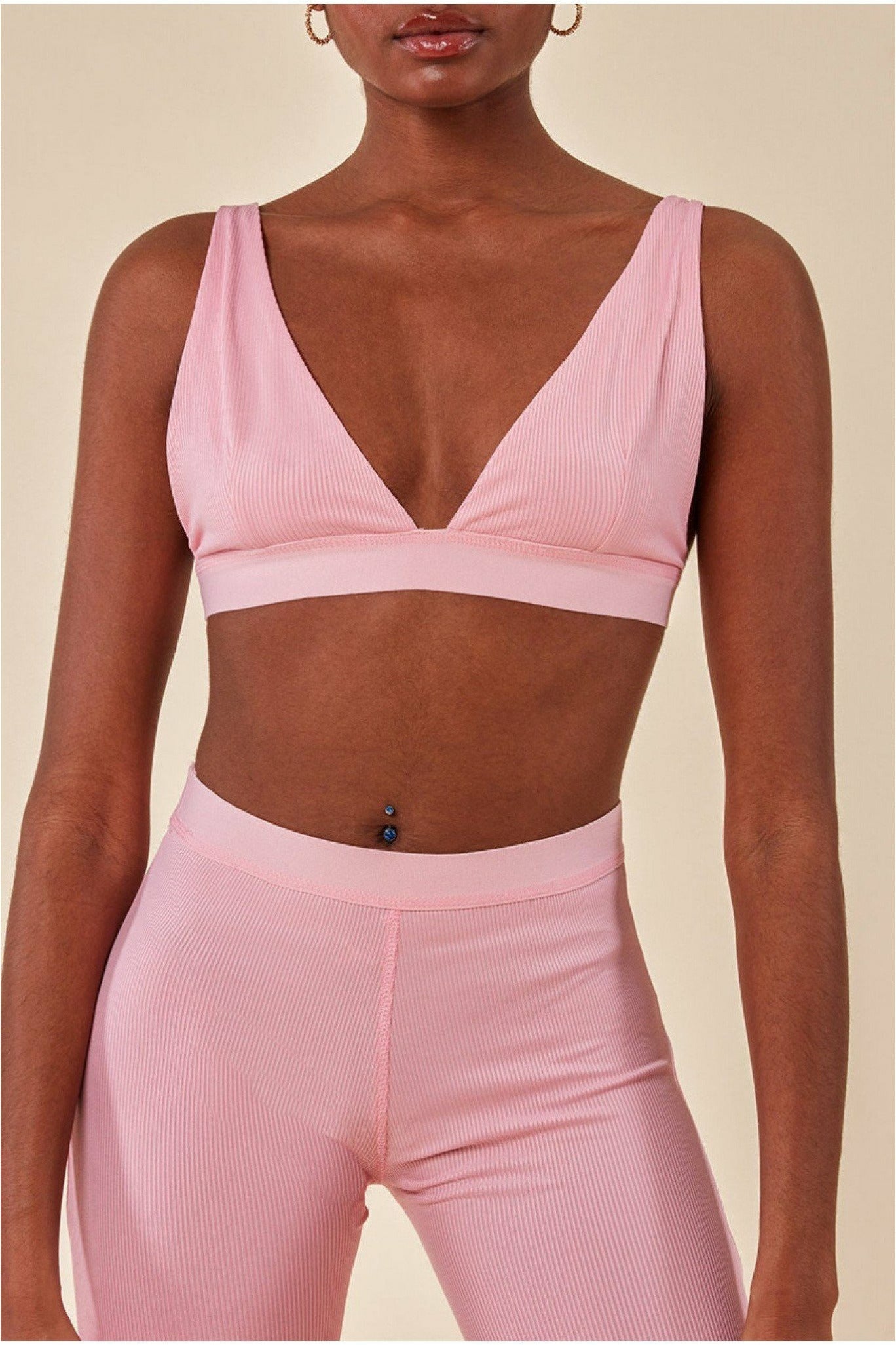 Bralette Legging Workout Lounge Set - Pink TS3