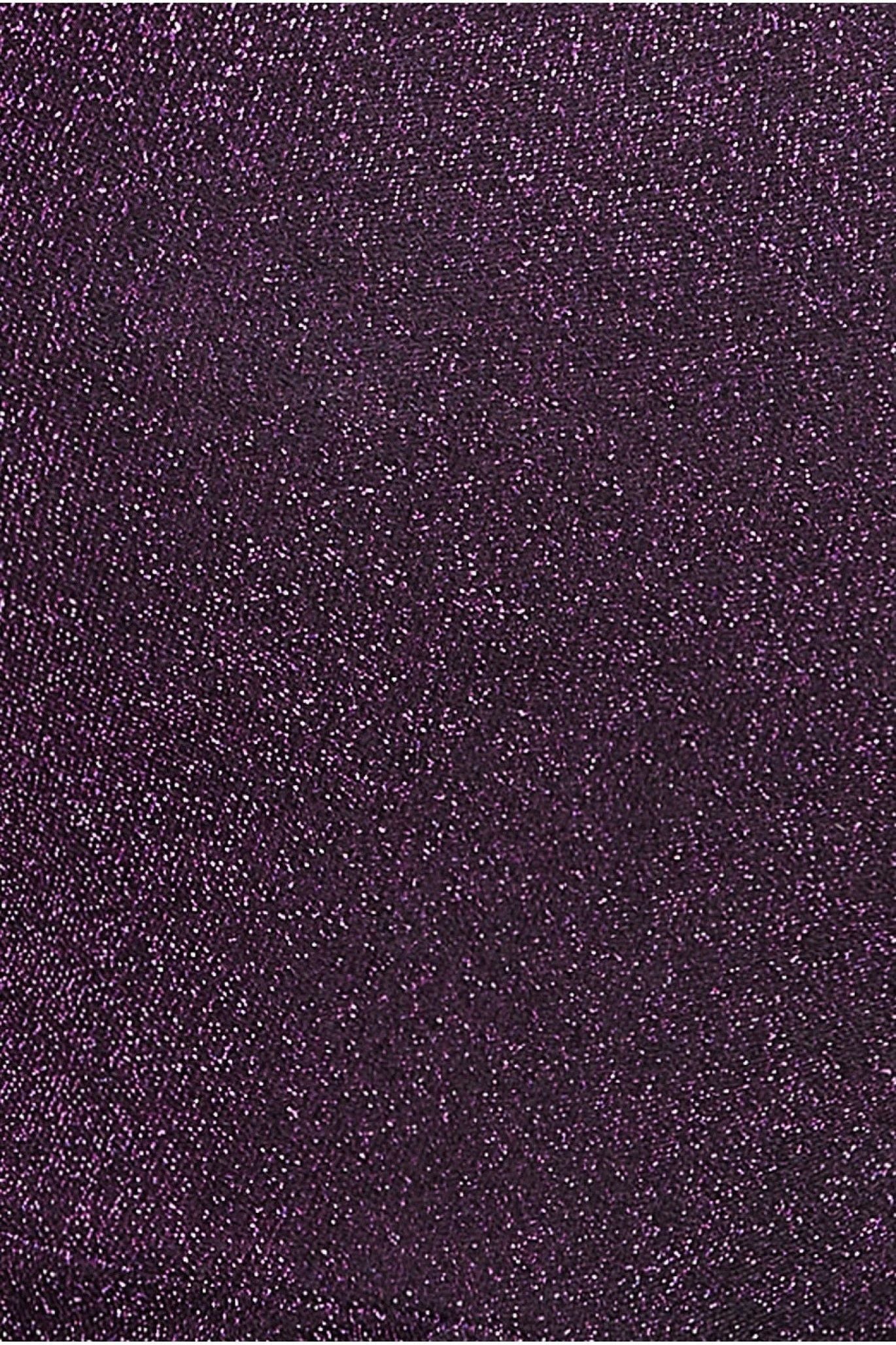 One Sleeve Frill Lurex Maxi Dress - Purple DR3693