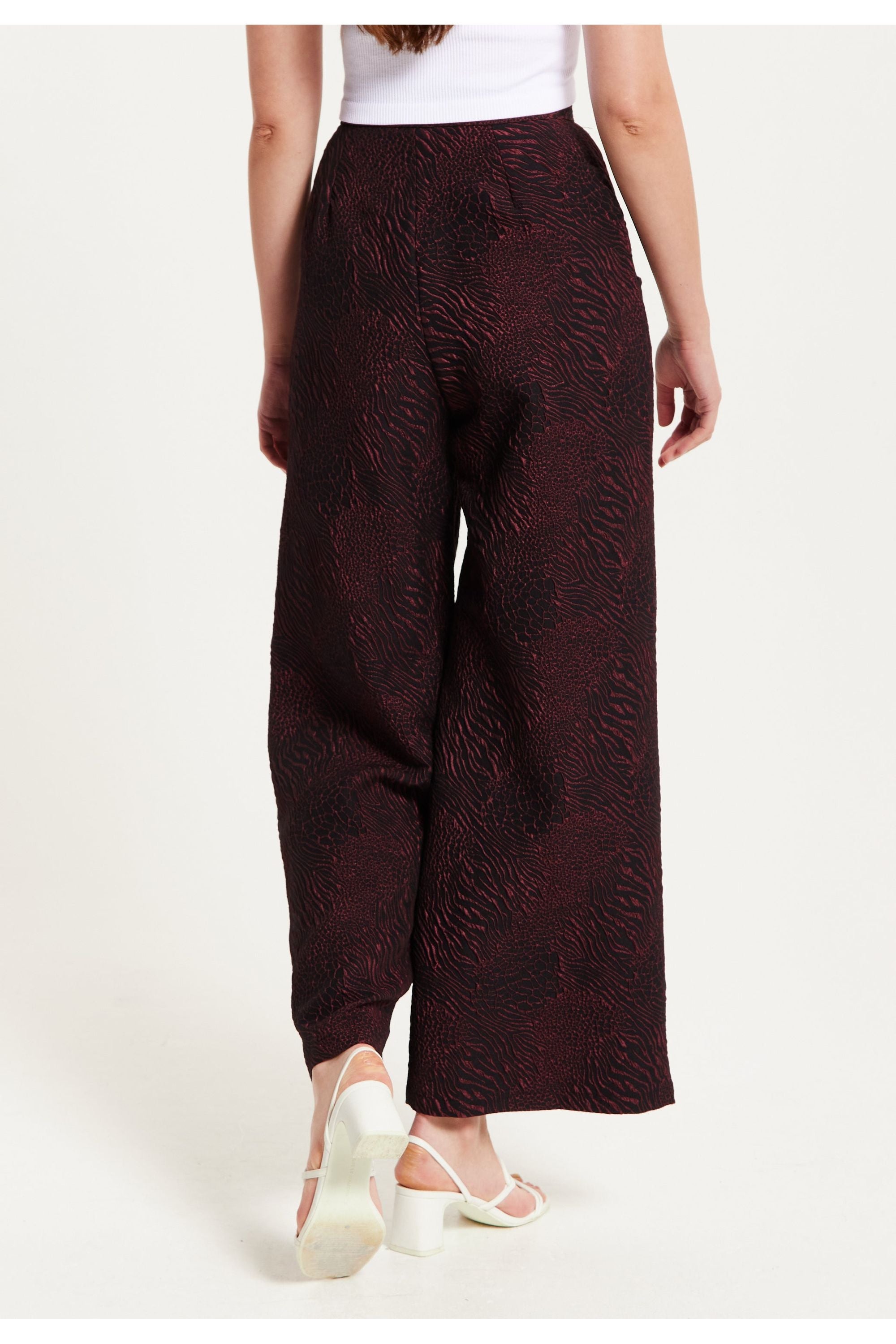 Wine Wide Leg Trousers LIQ23AW095