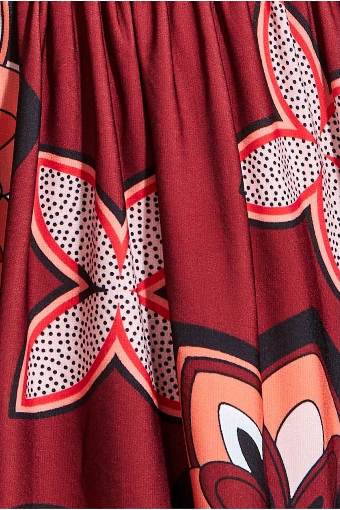 Printed Flutter Sleeve Maxi Dress - Brown DR3608