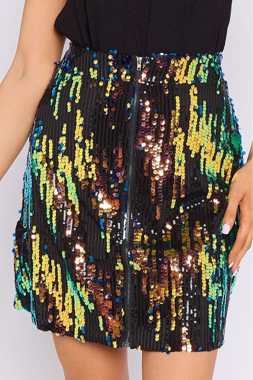 Skylar Multicolour Sequin Mini Skirt SKYLAR
