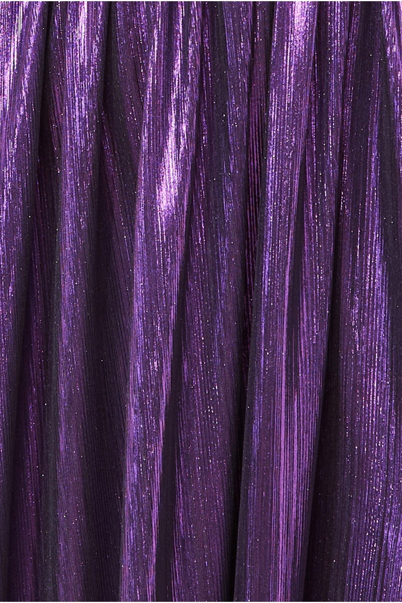 One Shoulder Slinky Foil Flared Maxi Dress - Purple DR3856