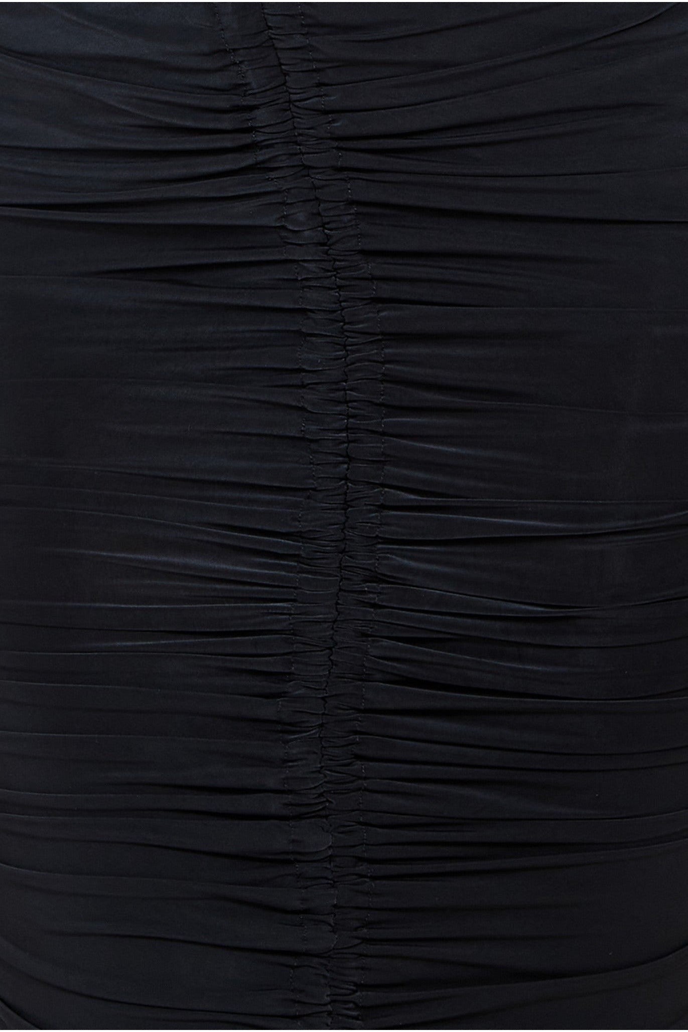 Asymmetrical Neck Ruched Midi Dress - Black DR3541