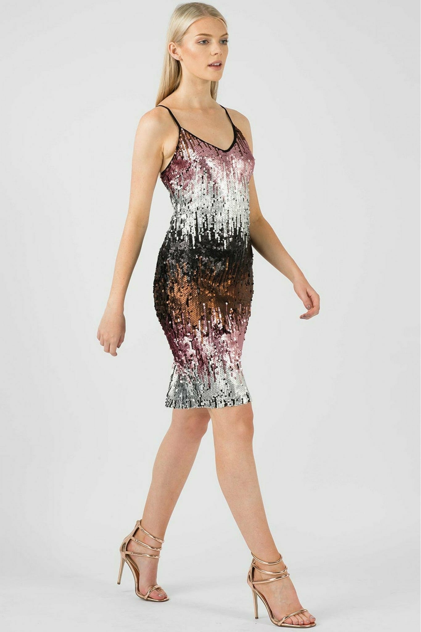 Ombre Sequin Midi Dress MC4815