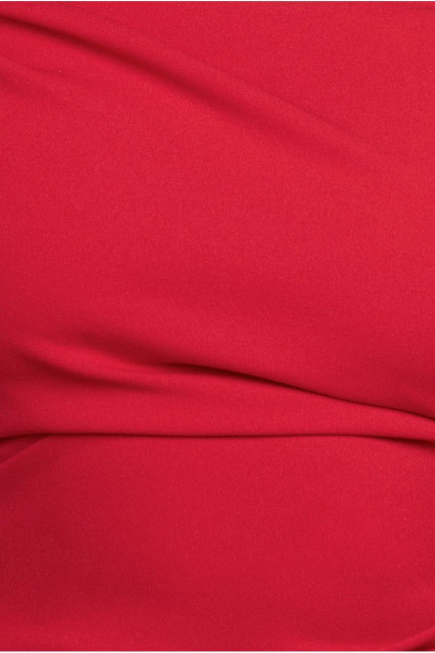 Off The Shoulder Scuba Maxi Dress - Red DR3339
