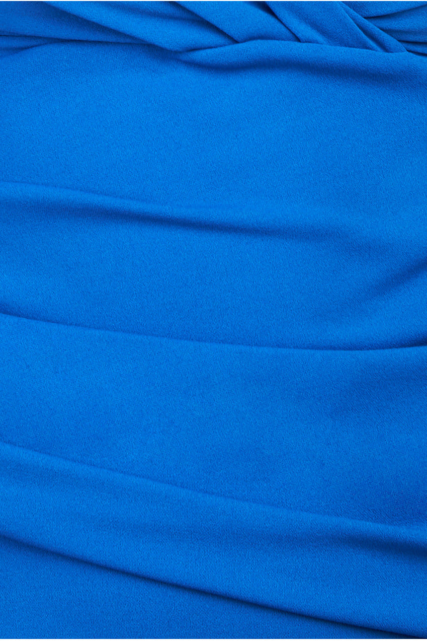 Front Wrap Pleated Scuba Maxi Dress - Royal Blue DR3975