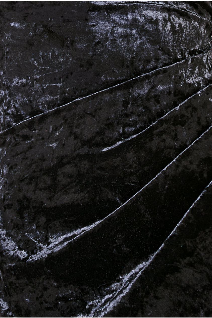 Flared Hem Ice Velvet Midi - Black DR4028