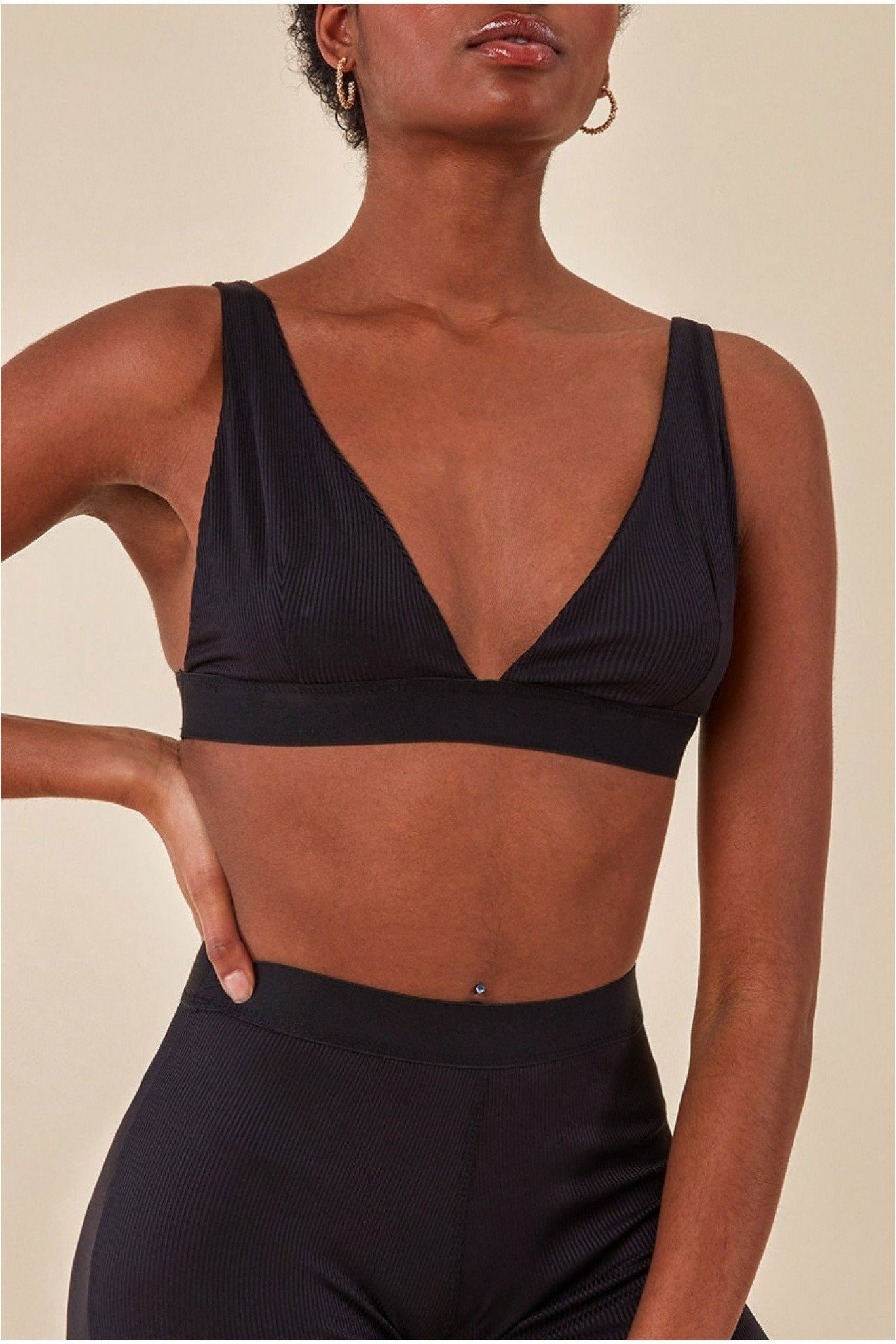 Bralette & Legging Workout Lounge Set - Black TS3