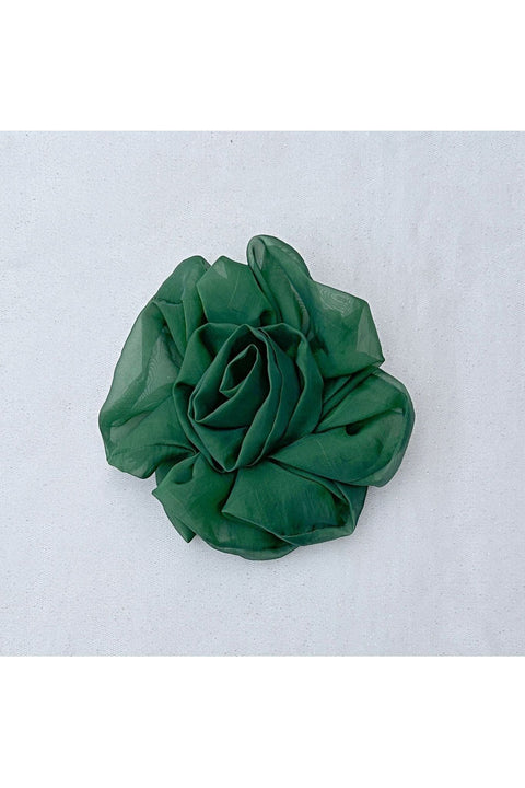Green Corsage Rose Hair Clip Flower Hair Clip Flower Pin by QueenMee Accessories