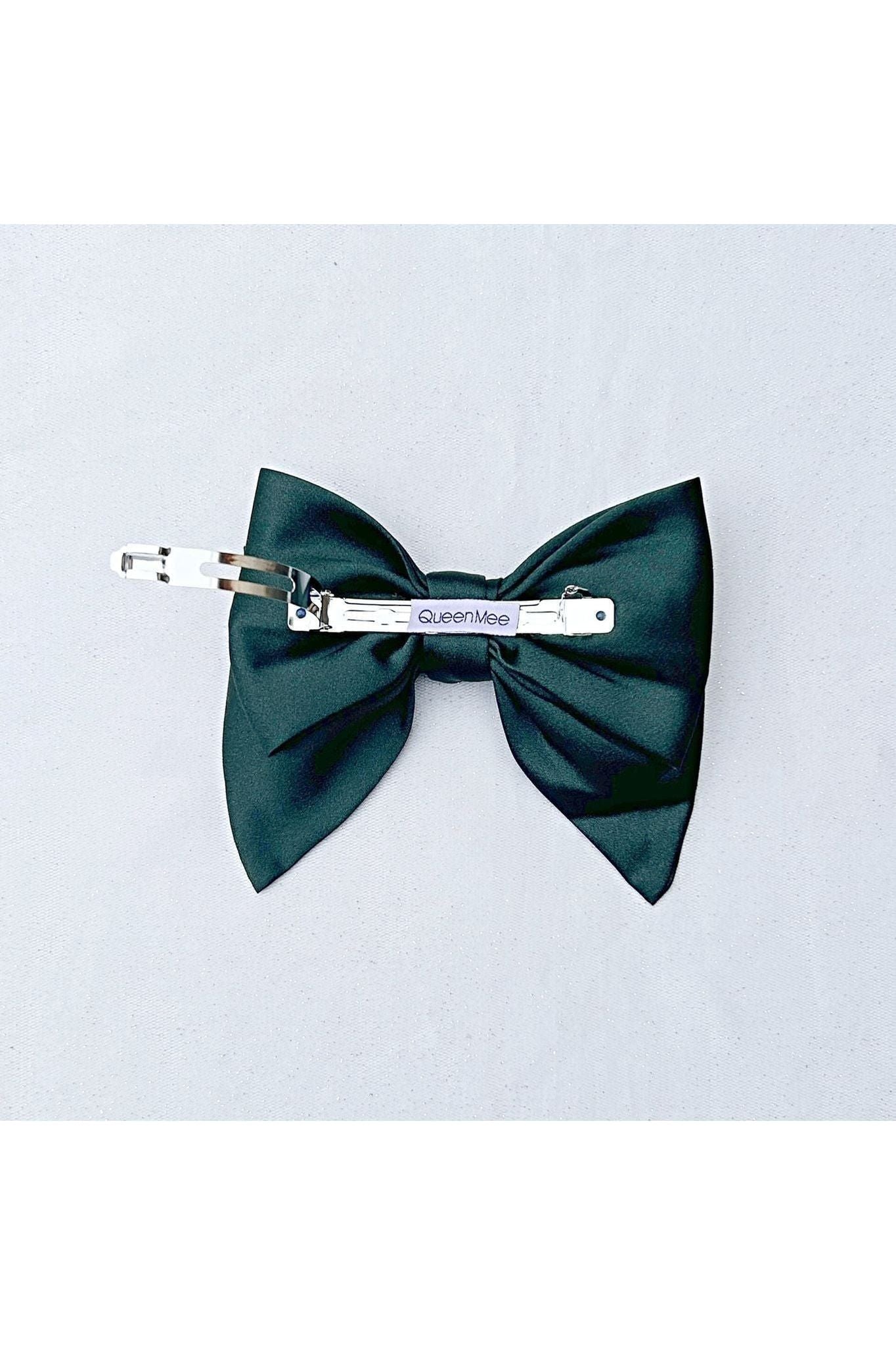 Green Satin Hair Bow Green Hair Clip 5060801177788